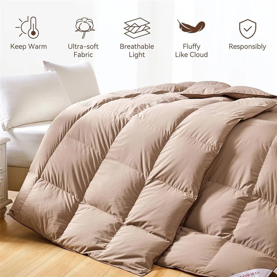 All-Season 75% Down Comforter King Size, Fluffy Duvet Insert With 8 Corner Tabs, Down Proof Cotton Blended Fabric And 3D Baffle Box Construction All-Season 75% Down Comforter King Size, Fluffy Duvet Insert With 8 Corner Tabs, Down Proof Cotton Blended Fabric And 3D Baffle Box Construction